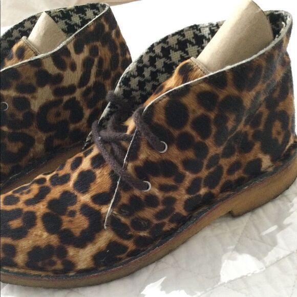 Leather Pony Hair ankle boots Cheetah print - Picture 2 of 13